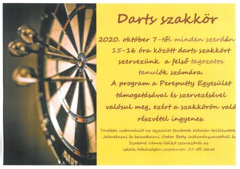október 7-től indul a darts szakkör